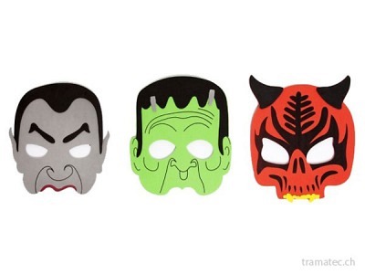 Fasnacht Halloween-Masken 3-fach ass.
