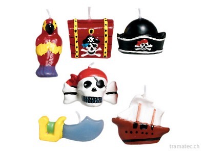 Amscan/Riethmüller 6 Mini-Figurenkerzen Piraten