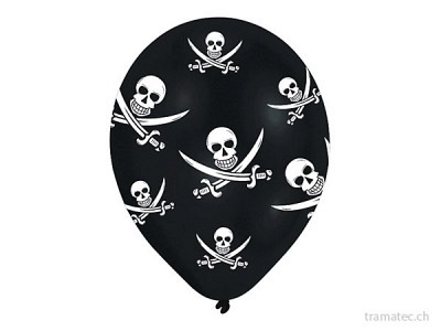 Amscan/Riethmüller 6 Ballone 27.5cm Jolly Roger
