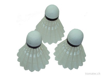 Sunflex 3 Federbälle weiss m. Korkfuss