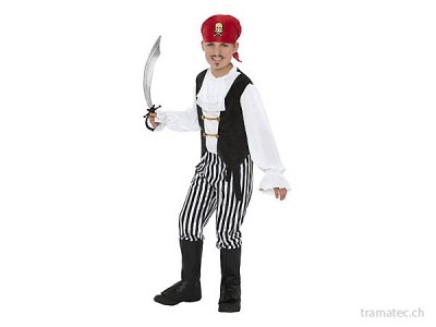 Fasnacht Pirat schwarz/weiss Gr. S