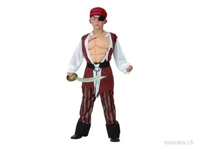 Fasnacht Pirat mit Muskel-Shirt M