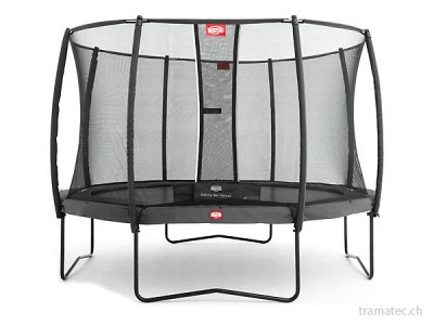 BERG Trampolin Champion Grey 380 + Sicherheitsnetz Deluxe