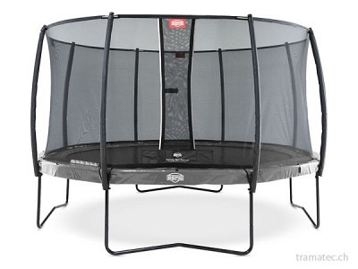 BERG Trampolin Elite Grey 380 + Sicherheitsnetz Deluxe