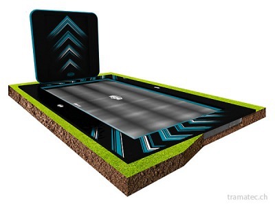 BERG Trampolin Ultim Elite FlatGround 500 Black + AeroWall 2x2 Black