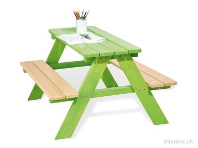 Pinolino Kinder-Sitzgruppe Nicki für 4 ohne Rückenlehne, grün