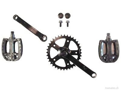 BERG Ersatzteil Kurbel-Set 140, 36Z + Pedalen