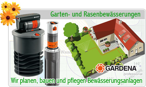 Bewässerung, Gardena, Hunter, Rasenbewässerung, Sprinkleranlage