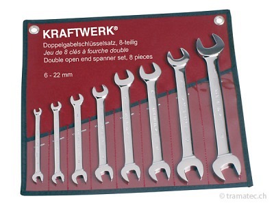 KRAFTWERK 8-t.Doppelgabelschl.satz voll pol.6-22mm