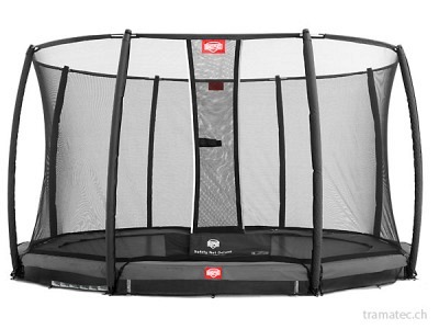 BERG Trampolin InGround Champion Grey 430 + Sicherheitsnetz Deluxe