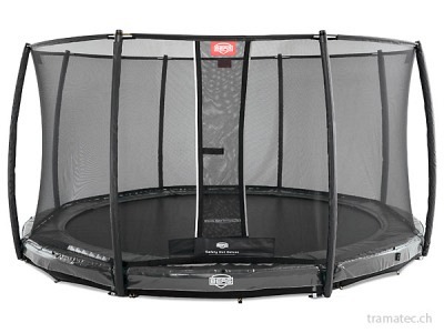 BERG Trampolin InGround Elite Grey 430 + Sicherheitsnetz Deluxe