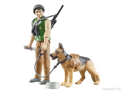 Bruder Förster mit Hund und Ausrüstung