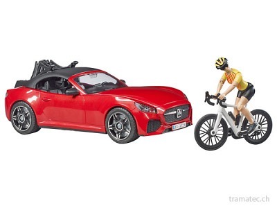 Bruder Roadster mit 1 Rennrad und Radf..