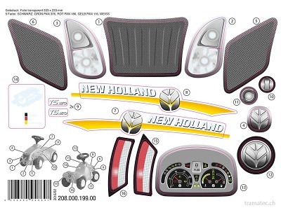 Rolly Toys Ersatzteil Aufkleber für Minitrac New Holland