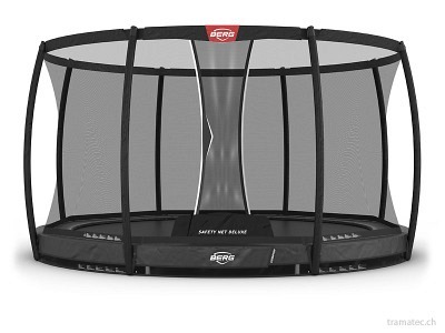 BERG Trampolin InGround Champion Black 380 + Sicherheitsnetz Deluxe